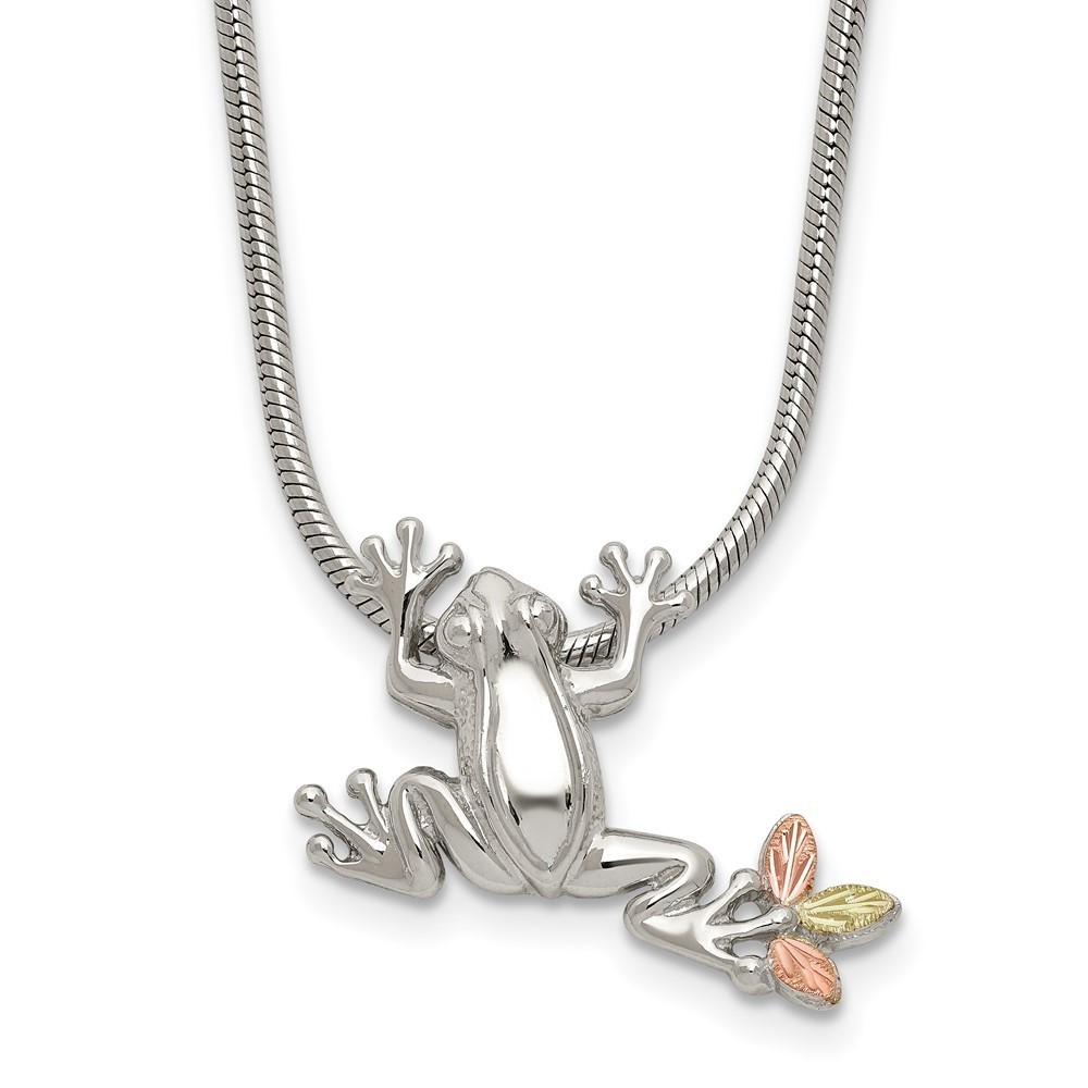 Black Hills Sterling Silver 12k Gold Accents Frog Slide 20 Necklace 182$
